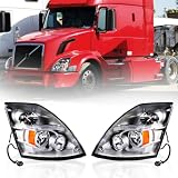 Unitedlu Headlight Assembly Fit for VOLVO VNL 2004-2018,Including Left Driver Side&Right Passenger Side (White)