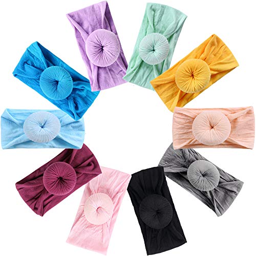 Gacimy Baby Girl Headbands Knotted Hair Bows Nylon Elastic Turban Headwrap Accessories