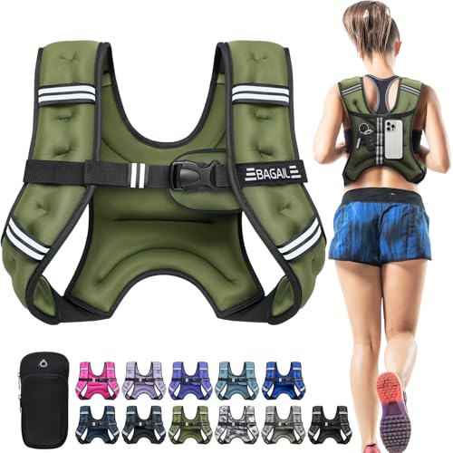 BAGAIL Colete ponderado para treinamento de força, tamanho de busto ajustável, bolso conveniente, coletes com peso de areia de ferro, ideal para exercícios de academia, treinamento de ioga e