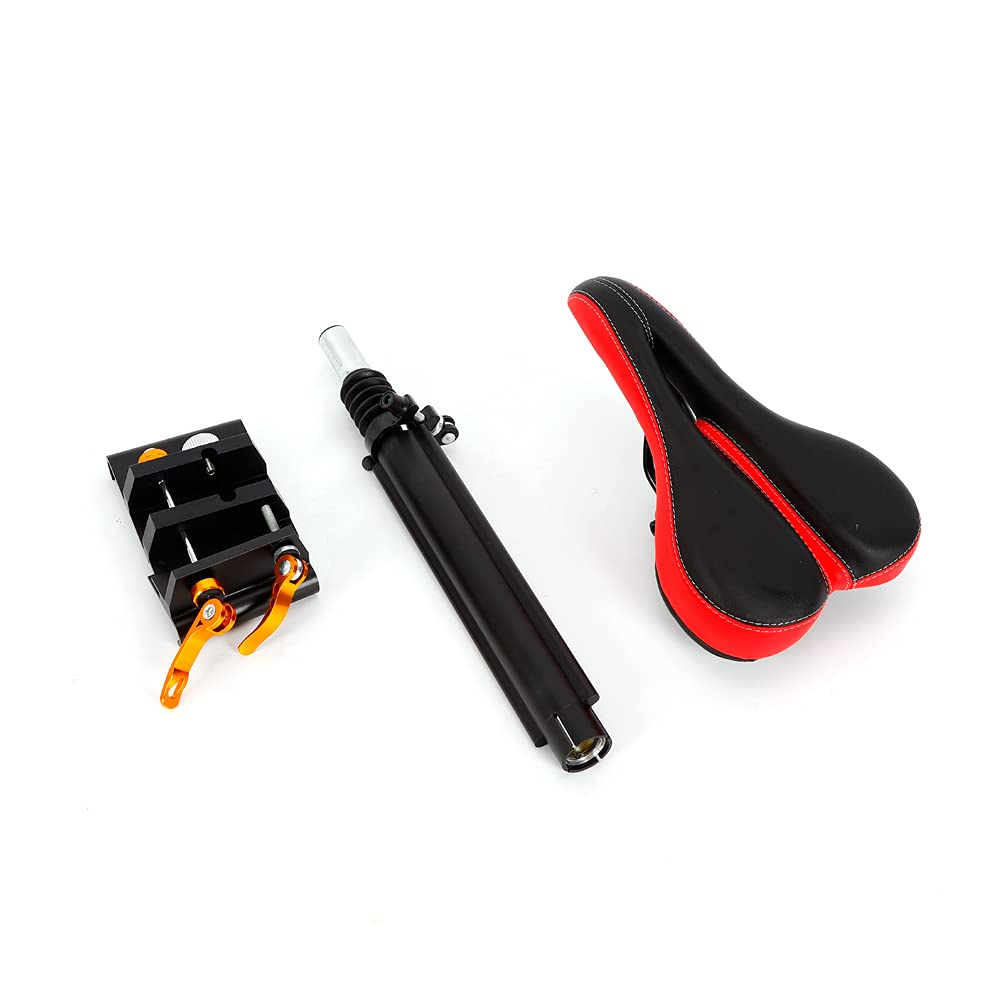 Selle de scooter électrique pliable résistante aux chocs, réglable 40 à 60 cm, selle universelle pour vélo électrique et trottinette électrique (rouge)