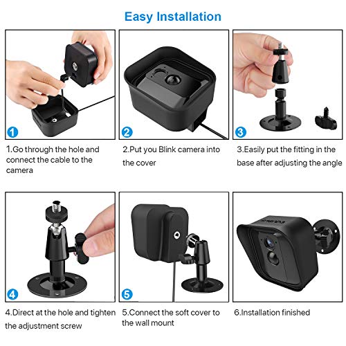 Frienda 360 Degree Adjustable Wall Mount Bracket And Silicone Protective Skin For Blink Xt Indoor/Outdoor Security Camera (3, Black) #TOP4