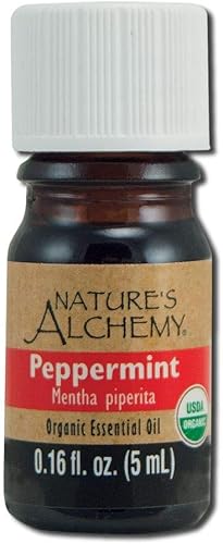 Nature's Alchemy Aceite esencial orgánico de menta, 0.17 fl oz