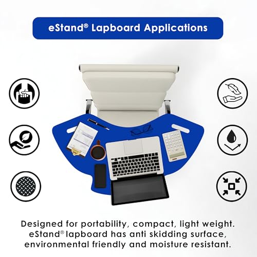 Image of Lap Board for Study | Home | Dining | Office | Laptop | Computer Desk | Reading & Writing | Multi-Purpose | Made in India | (Blue, SPIDER-LB-30X16-BLUE)