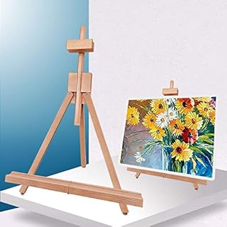Miratuso Painting Easel, Folding Wooden Tabletop Easel Stand Holds Highest to 21