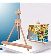 Miratuso Painting Easel, Folding Wooden Tabletop Easel Stand Holds Highest to 22" Canvas, Portabl...