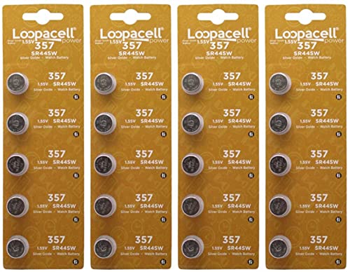 Batería de Reloj Loopacell 357 SR44 Plata Óxido 20 uds