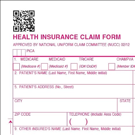 CMS 1500 Claim Forms - HCFA (Version 02/12) 2,500 SHEETS, APPROVED OMB-0938-1197