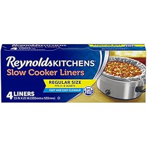 Reynolds Kitchens Slow Cooker Liners, Regular (Fits 3-8 Quarts), 4 Count (Pack of 12), 48 Total Reynolds Kitchens Slow Cooker Liners Regular Fits 3 8 Quarts 4 Count Pack of 12 48 Total