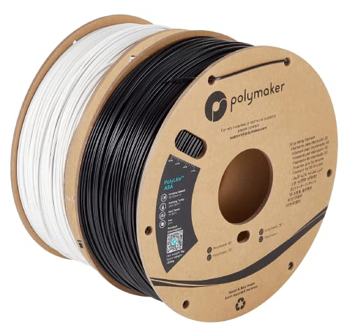 Image of Polymaker ASA Filament 1.75mm Black*1+White*1, 2kg ASA 3D Printing Filament, Heat & Weather Resistant - ASA 3D Printer Filament Perfect for Printing Outdoor Functional Parts