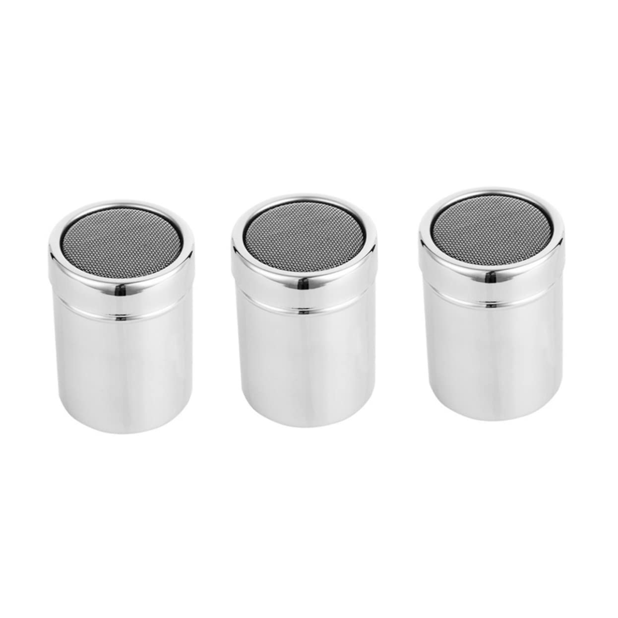 HOLIDYOYO Stainless Steel Seasoning Shaker Pepper Sugar Powder Cocoa Flour Cooking Tools Easy to Clean Use Random Color