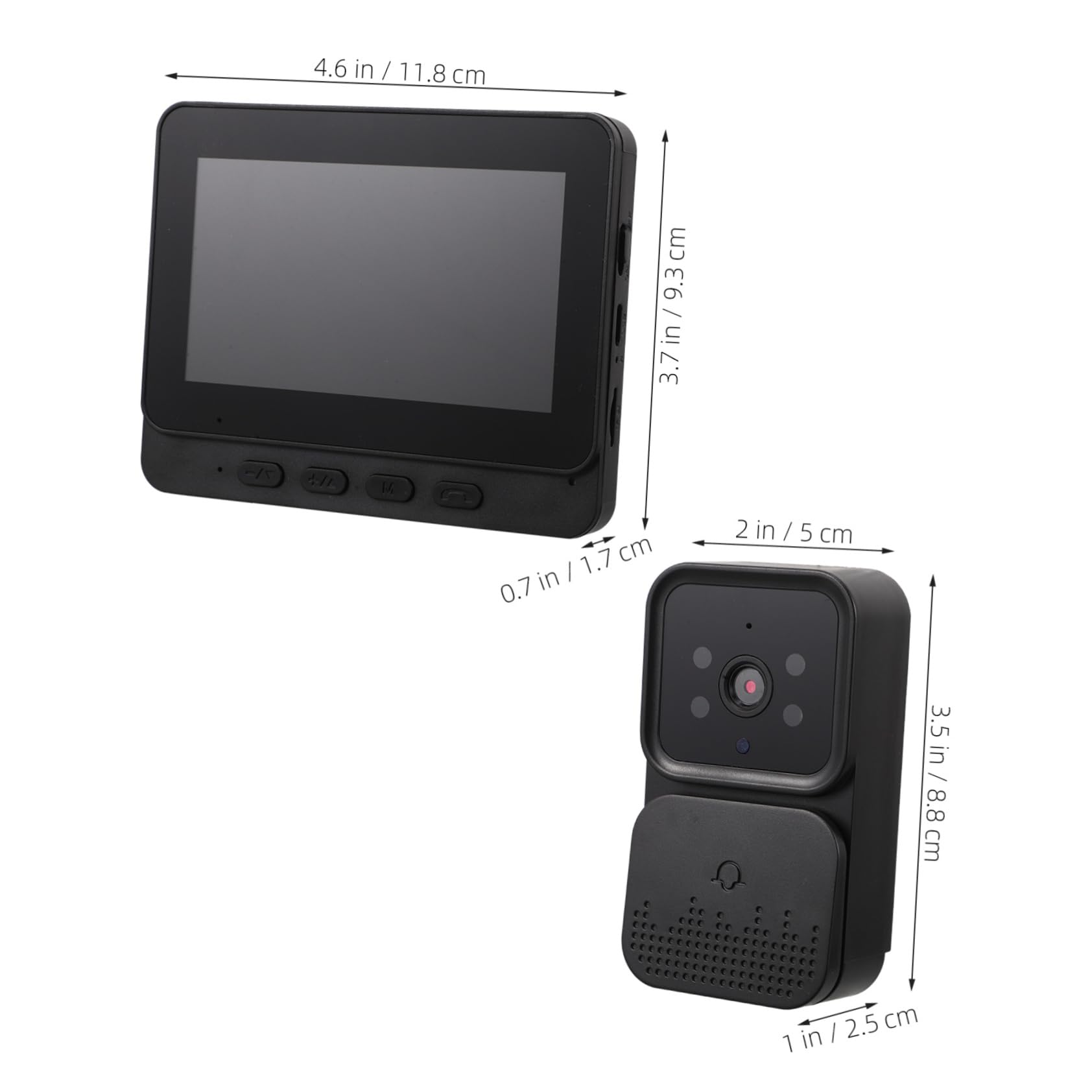 jojofuny Videocitofono Wi‑fi Nero con Schermo da 4, 3 Pollici | Monitor Video, Installazione Semplice, Uso per Sicurezza Domestica e Controllo a Distanza