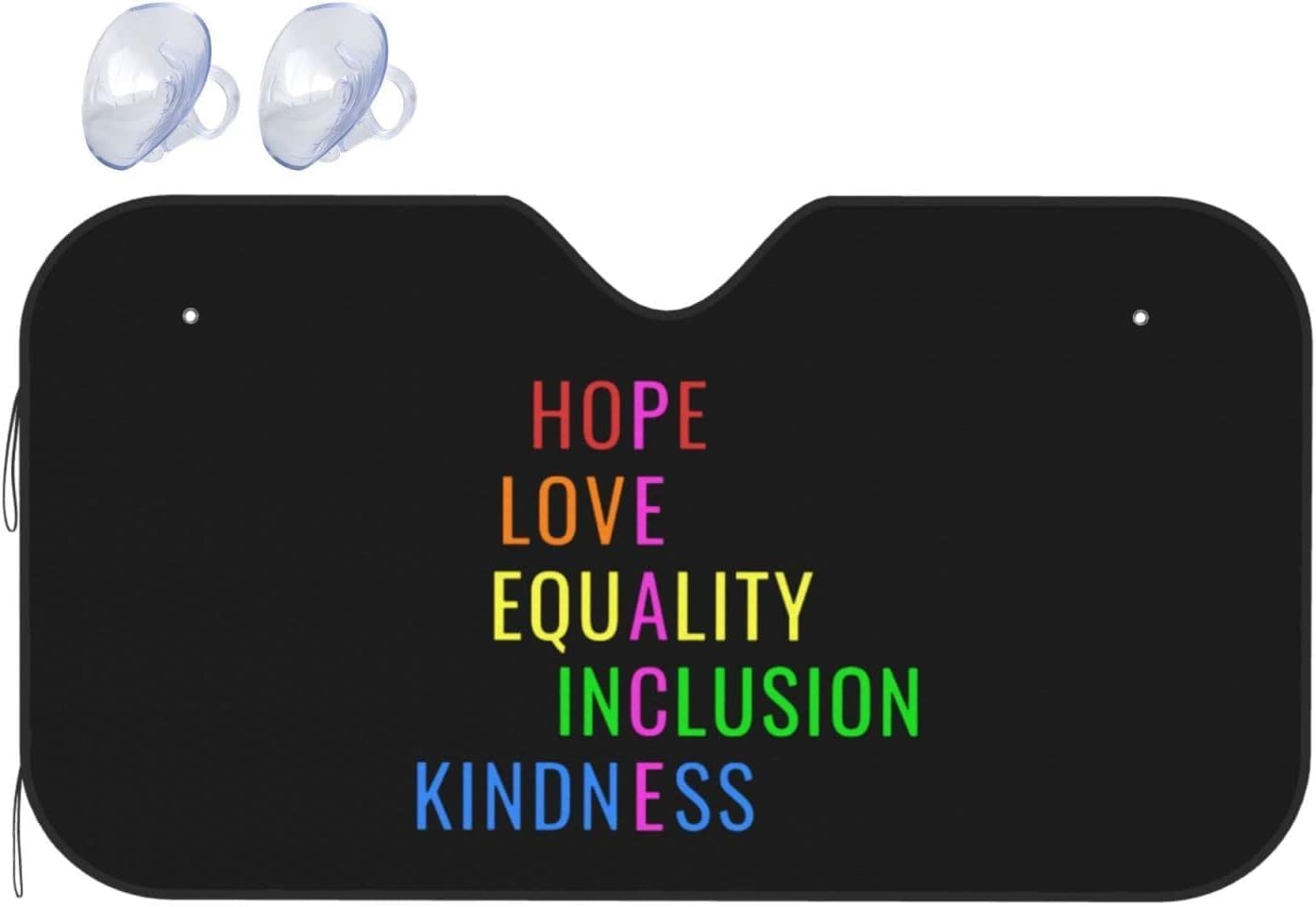 Love Peace Equality Inclusion Kindness Hope Windshield Sun Shade Keep Your Vehicle Cool, for SUV Cars Trucks Universal Sun Shade