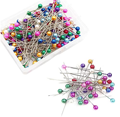 38mm Plastic Headed Dress Making Straight Pins for Sewing Quilting Crafting Tailoring - Pack of 100