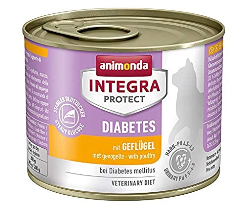 Animonda Integra Protect Diabetes Cat, Diet Cat Food, Wet Food For Diabetes Mellitus, With Poultry, 6 X 200G