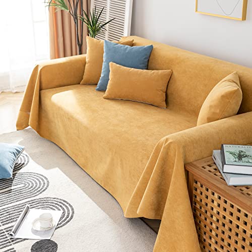 Vclife Orange Couch Cover Water Resistant Sofa Slipcover Super Soft 1 Pc Sectional Couch Cover For Dog Pet Boy Girl Multifunctional Furniture Protector L Shape Sectional Sofa Cover (71"X118") #TOP4