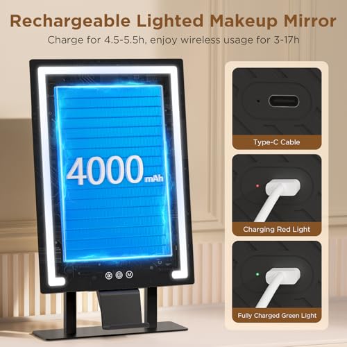 Espejo para maquillaje rectangular con luces FRANO miniatura 6