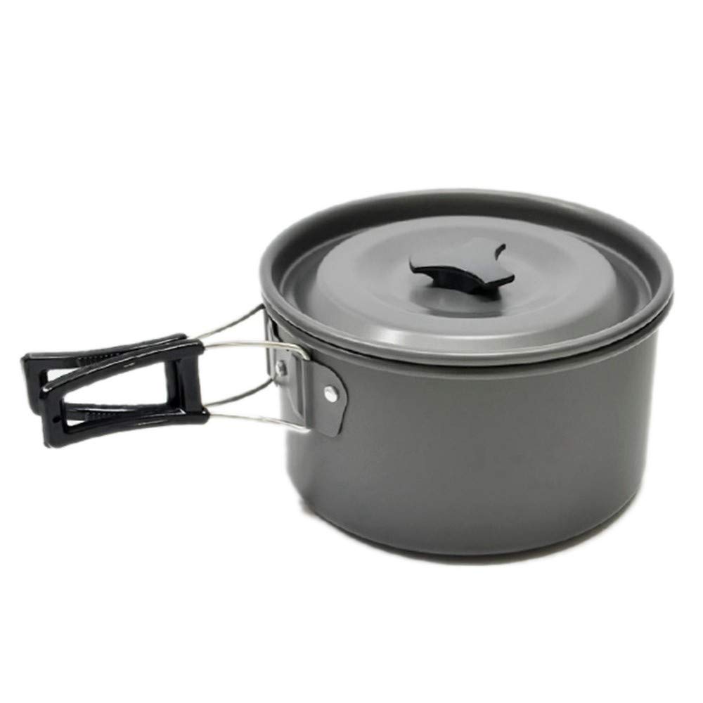 Tokmali Camping kookgerei set, 14-delig, campingartikelen van aluminium, draagbaar, voor 2-3