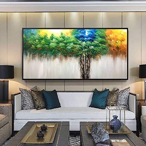 Peinture à l'huile arbre porte-bonheur pour illuminer votre foyer d'or