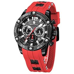 SAPPHERO Orologio Uomo Cronografo Multifunzione Orologi Da Polso Uomo Elegant Cinturino in Silicone 3ATM Impermeabile Movimento Analogico Al Quarzo Moda Business Sport Design Regali Da Uomo
