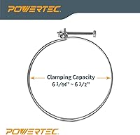 Vista 2 de POWERTEC 70218-P2 Abrazadera de manguera de doble alambre de 6 pulgadas con perno, abrazaderas de manguera ajustables para manguera de recolección