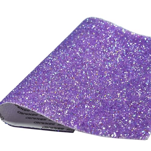 Image of FURTUER 9.4×7.9 Inch Self Adhesive Rhinestones Sheets AB Resin Rhinestone Gems, Bling Crystal Diamond Sticker Applicable for Christmas Decoration Car DIY Arts Crafts (Purple AB)
