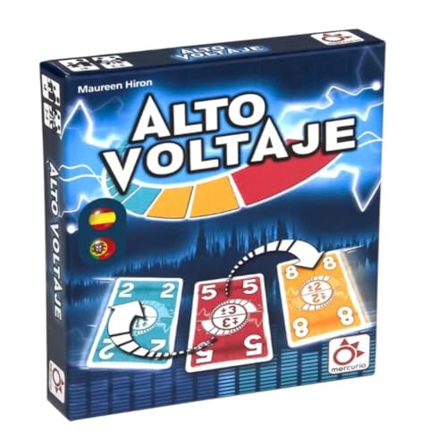 Mercurio - Alto Voltaje - Juego de Cartas Familiar de Cálculo Mental Rápido - Competición Intensa y Reflejos Rápidos - Ideal para Niños y Adultos - 2-4 Jugadores - 15 Minutos de Diversión - Edad 8+