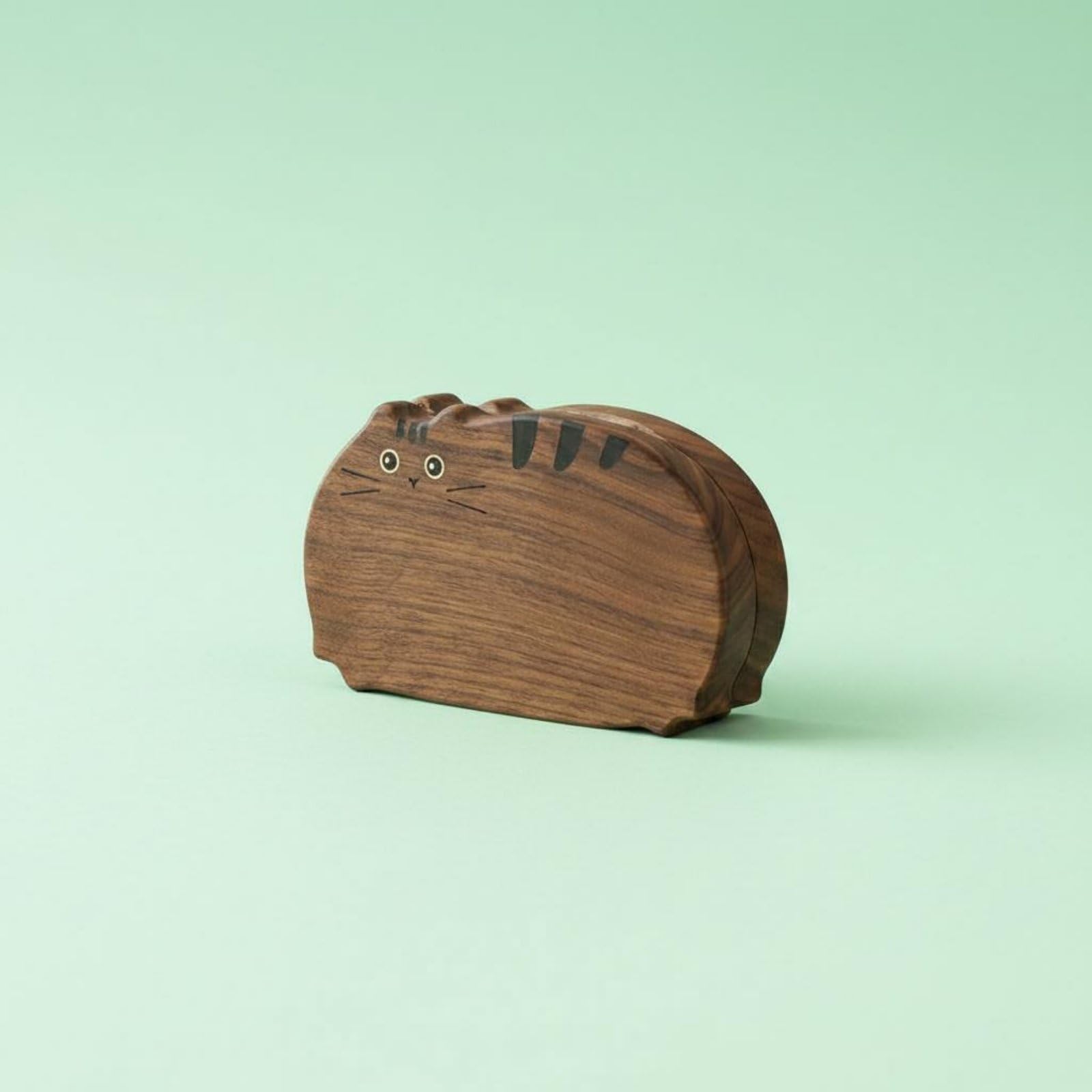 TISHITA Boîte à Bijoux Chat Coffret Organisateur Écrin en Bois avec Finition Lisse et Couvercle Sécurisé Intérieur Velours pour Bijoux Délicats Adaptée aux, Noyer Noir
