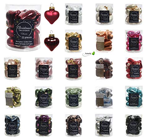 Box 12 cuori vetro 40 mm blush pink