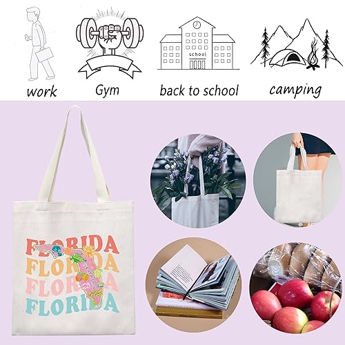 Image of ENSIANTH Florida State Map Tote - Vacation Gift, Tourism Shoulder Bag