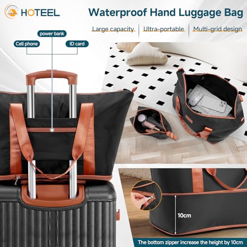 Image of Hoteel Luggage 6-piece Set, 360 Universal Suitcases with Wheels Hard Shell Suitcase with TSA Lock, Including Waterproof Luggage Bag, Travel Maletas for Men and Women,Black(16 /20 /24 /28Inch)