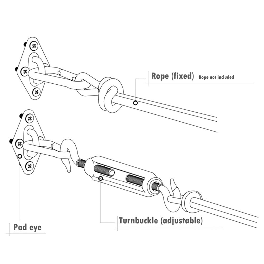 QUNINE Sonnensegel-Hardware-Set, Robustes Markisen-Befestigungsset, Sonnensegel-Befestigungszubehör aus Edelstahl für Dreieck, Rechteck und Quadrat (40 Stück), M8 (Größe: M8) (M5)