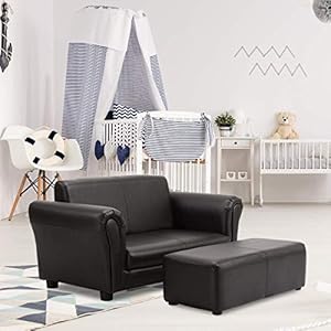Costzonkidscouchwithfootstool2in1doubleseatchildrenssofawpuleathersurfacearmrestchairloungesoftkidssofaforpreschoolbedroomkidsroomtoddlersboysgirlsbirthdayblack Urban Country Home Decor Costzon kids couch with footstool 2 in 1 double seat childrens sofa wpu leather surface armrest chair lounge soft kids sofa for preschool bedroom kids room toddlers boys girls birthday black urban country home decor