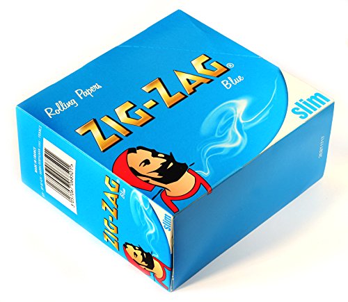 Zig Zag Blue Slim Kingsize Rolling Papers BOX 50 by Zig Zag Blue Slims