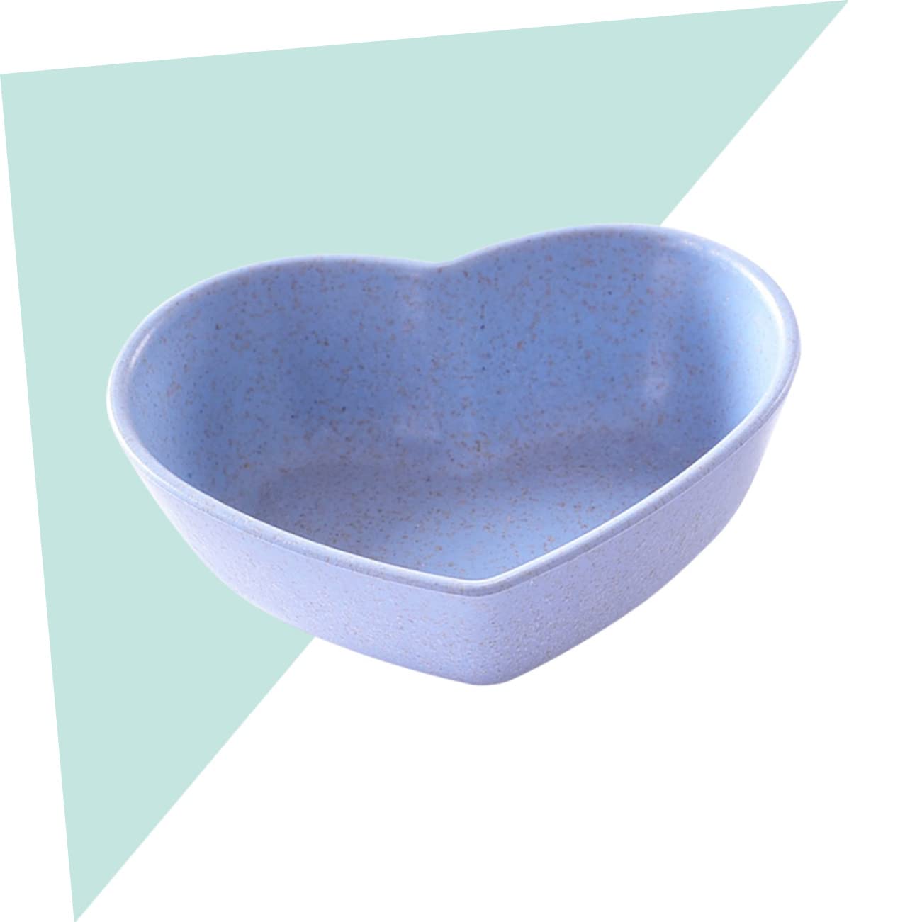 COLLBATH 4pcs Sauce Dipping Bowls Wheat Straw Bowls Heart Bowl Condiment Dishs Sushi Dish Condiment Dishes Heart- Shaped Multipurpose Sauce Dish Vinegar Dish Appetizer Plate Heart Dish Blue