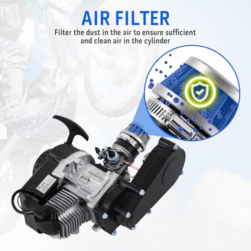 H-YEEU 49cc 50cc 2-Takt Engine Motor Dirt Bike Cross Pocket Bike Dirt Bike Mini ATV Quad Getriebe Vergaser