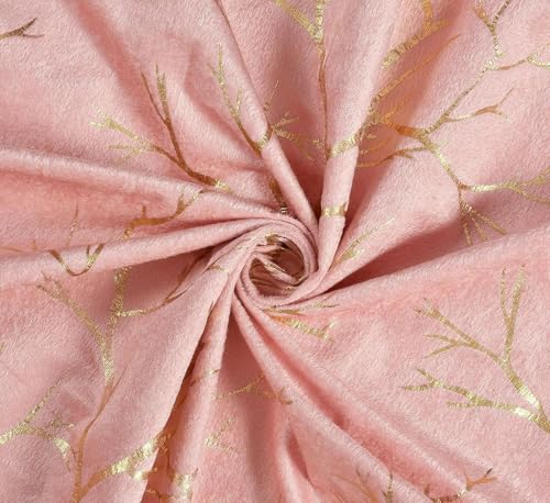 Image of Curtains 9 Feet Long for Living Room - Long Door & Window Curtain Set 1 Pcs Panel, Velvet Blackout & Stylish Parda for Home Decor & Office Pink Colour 9 feet -1 pcs