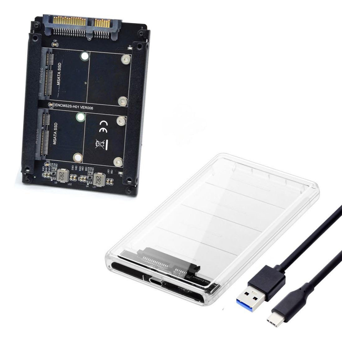 adapter msaata usb c 2,5 pollici ssd hdd bridge
