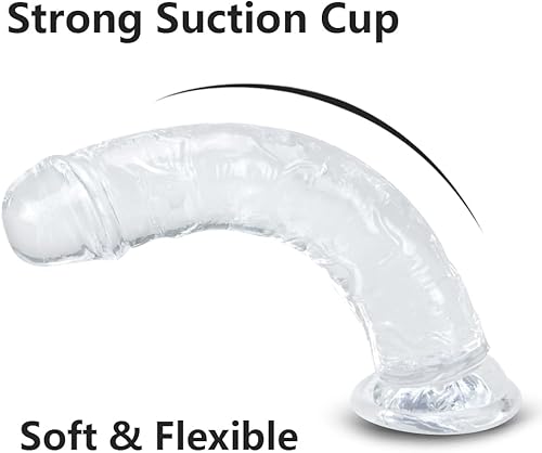 Miniatura 6 de Juego de consolador realista transparente de 3 piezas (6 pulgadas, 7 pulgadas y 10 pulgadas) (pequeño, grande, enorme): kit de entrenamiento de