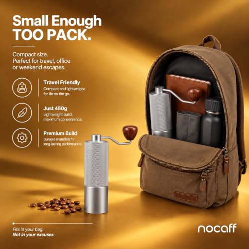 Image of 7-Axis Manual Coffee Grinder Capacity 20g with CNC Stainless Steel Tapered Burr Internal Adjustable Setting, French Press Coffee for Hand Grinder Gift (7-Axis Star Burr SS Grinder)