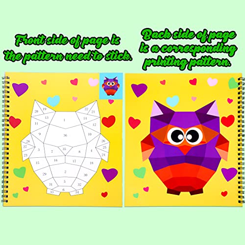 4Pcs Crafts For Kids Ages 4-8 Sticker Paint Books - Includes Unicorn Dinosaur Llama And More Animal Designs Gift Party Create 40 Pictures #TOP5