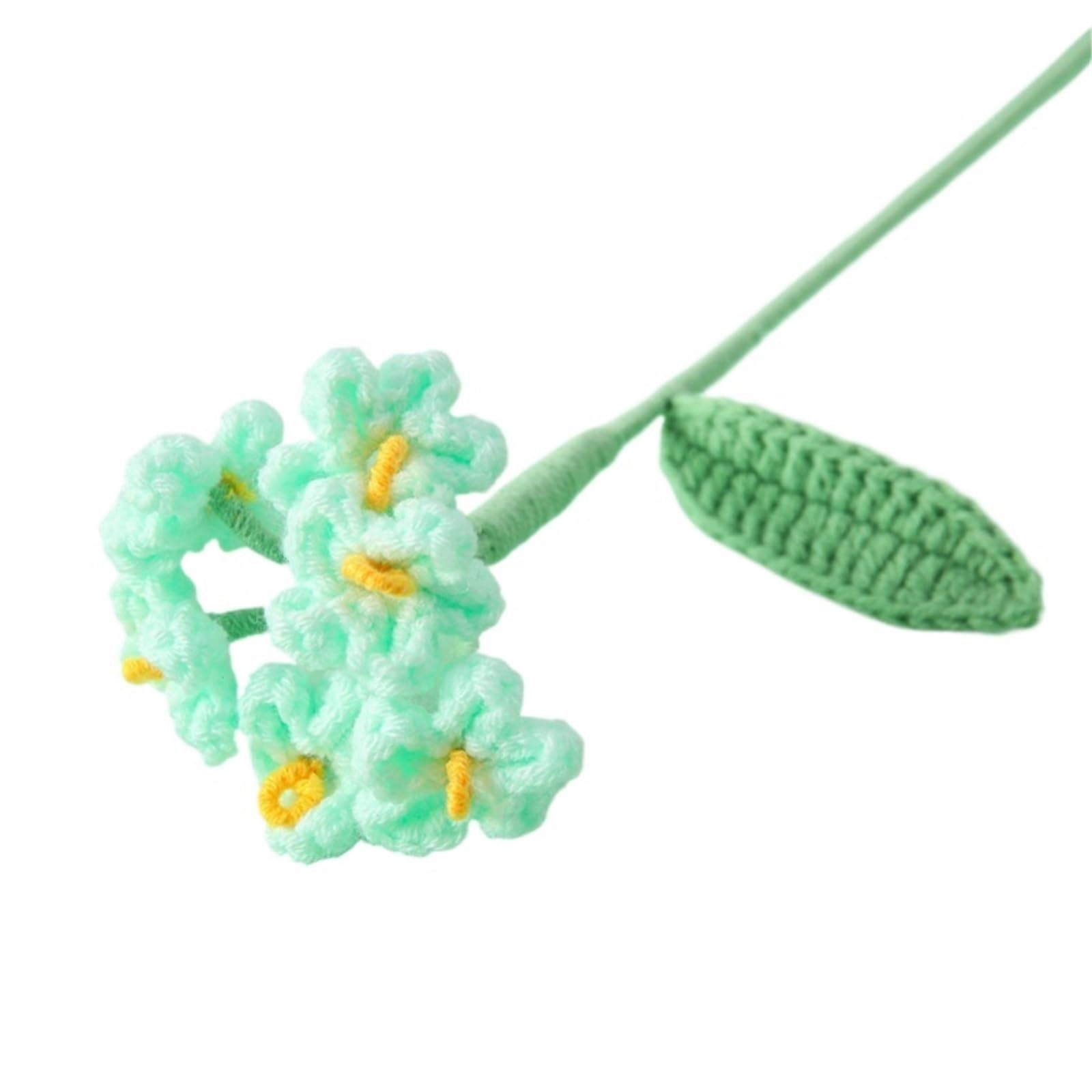 ZHSOAO 2pcs Crochet Flowers Knitted Graduation Bouquet Woven Artificial for Weddings Birthdays(Color2)
