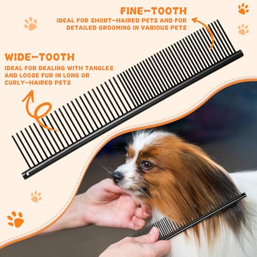 Image of Moontay Professional Dog Grooming Scissors Set, 7 /8 Inch Curved & Thinning Shears with Grooming Comb