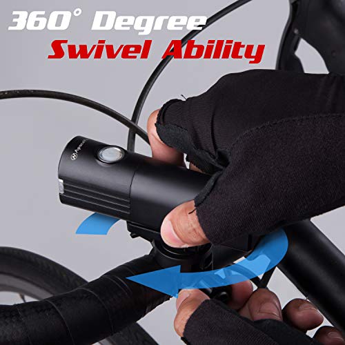 Apace Vision GlareFX Pro800 Bike Light Set USB Rechargeable - Powerful Bicycle Headlight & LED Tail Light Combo - 800 Lumens Super Bright IPX6 Waterproof MTB Road Commuter Front and Back Cycle Lights - Thumbnail 5