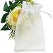 SumDirect 100Pcs 5.5x7.4 Inches Sheer Drawstring Organza Jewelry Pouches Wedding Party Christmas Favor Gift Bags (White)