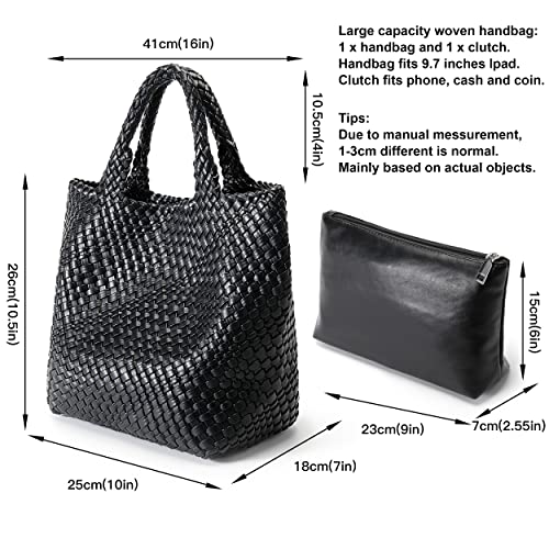 Image of Vegan Leather Purses for Women, Handmade Purses and Handbags Summer Beach Travel Tote Shoulder Bag | WOVEN
