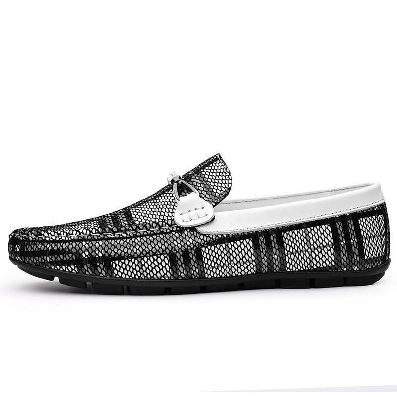 Men's Loafers Two Tone PU Leather Round Toe Penny Loafers Anti-Slip Flexible Flat Heel Outdoor Slip-ons2