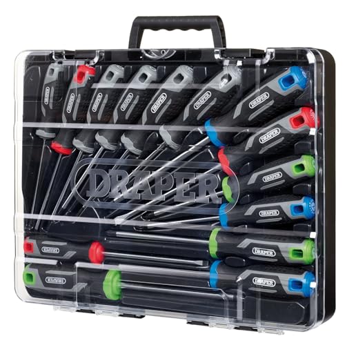 Draper 14pc Soft Grip Screwdriver Set with Draper TX-Star - 13437 - Magnetic Tips CRV Blades
