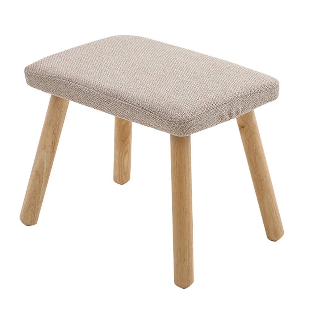 Pouf en bois massif beige au design durable et finitions soignées
