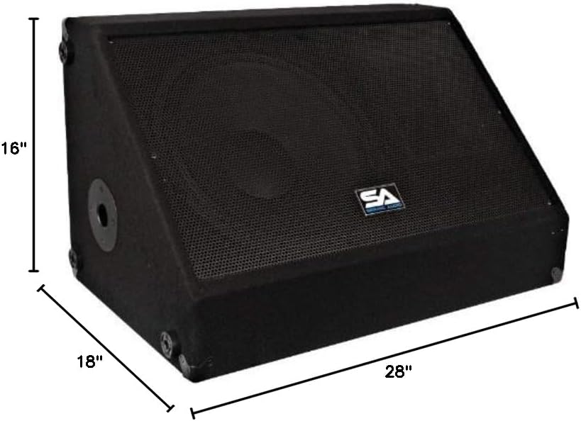 Seismic Audio - 12 Inch 250 Watts Floor Monitors Studio, Stage, or Floor use - PA/DJ Speakers - Bar, Band, Karaoke, Church, Drummer use