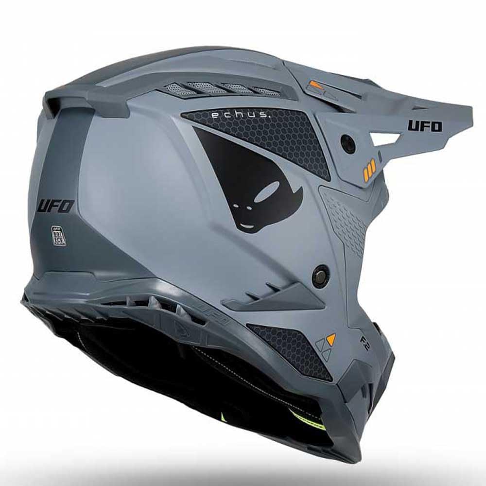 UFO PLAST Helm Echus Grau/Orange L